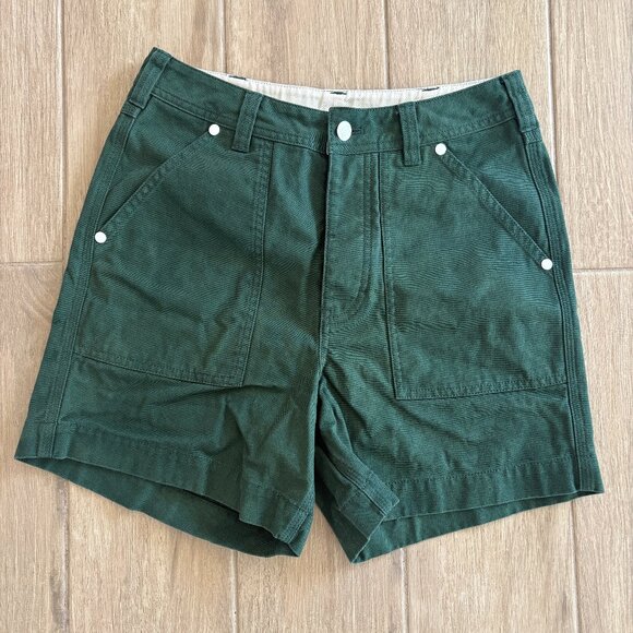 Topo Designs Chore Shorts Women's 6 Forest Green Duck Canvas Outdoor Utility - Picture 2 of 8